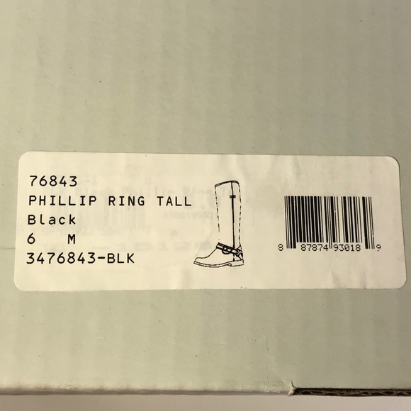 Frye Phillip Ring Black Tall Boots Women 6 M, New - Picture 7 of 7